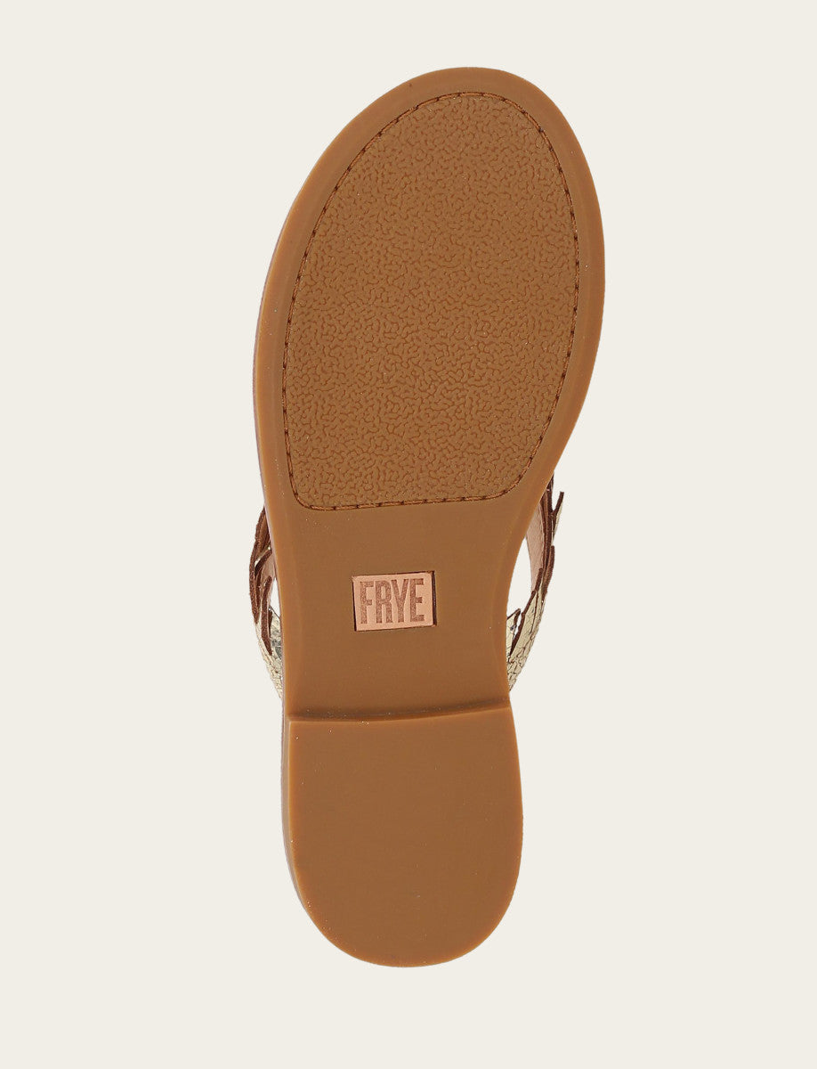 Frye Exclusive | Women's Gold Mirror Ava Fringe Sandals