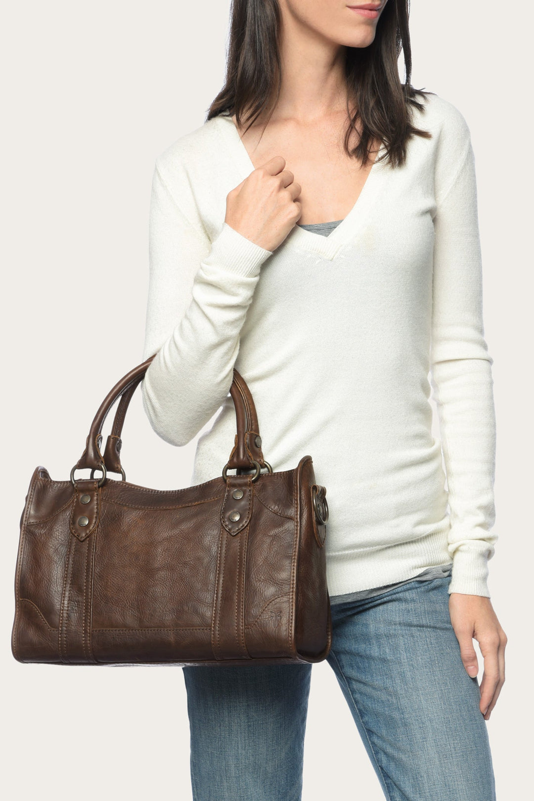 Frye Best Seller | Melissa Dark Brown Satchel