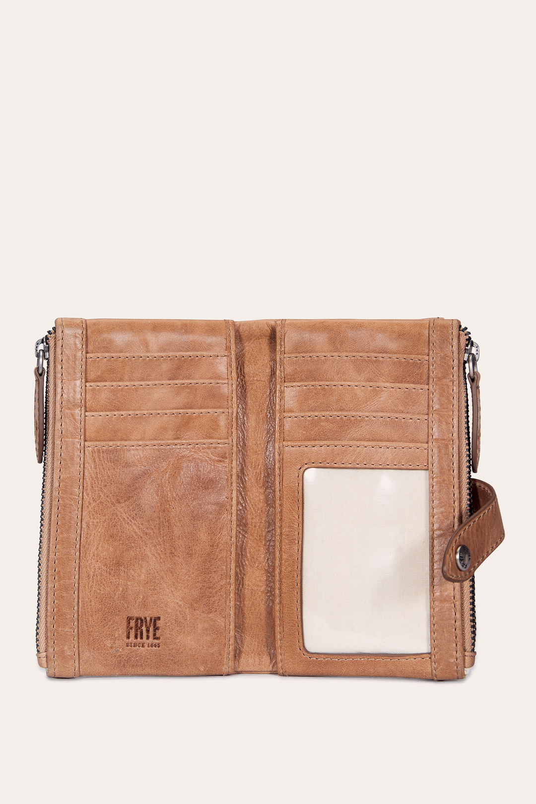 Frye Trending | Melissa Beige Double Zip Wallet