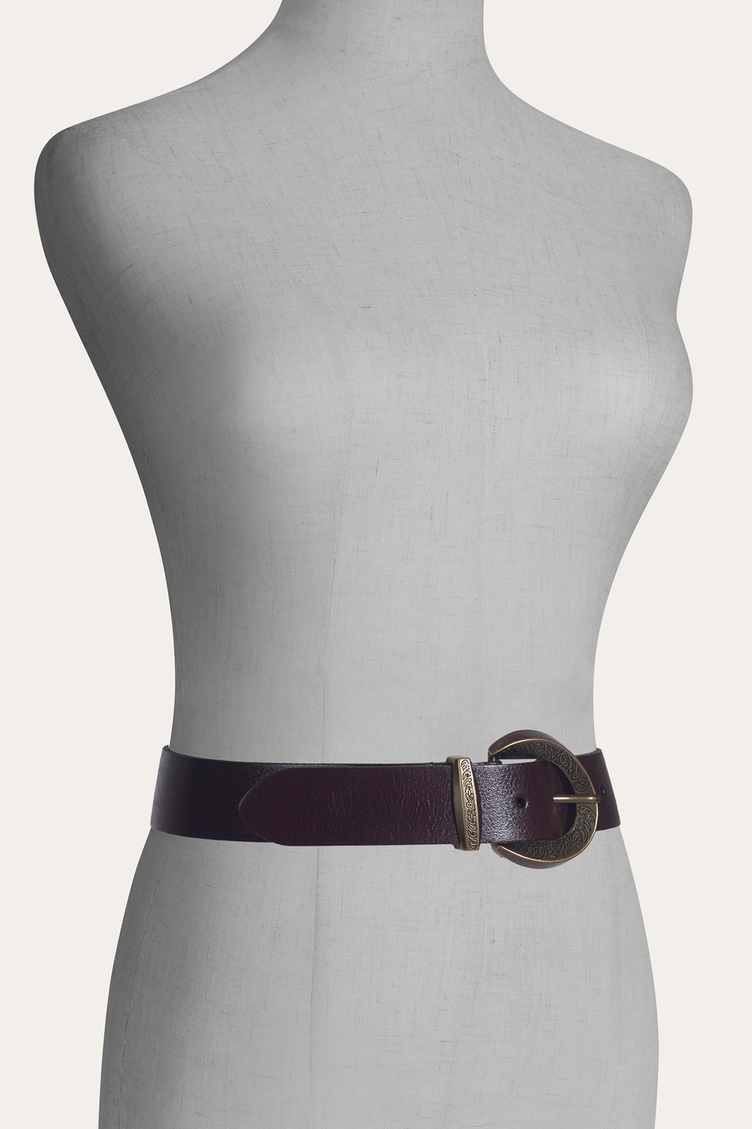 Frye Special Offer | Brown 35mm Engraved Buckle Belt