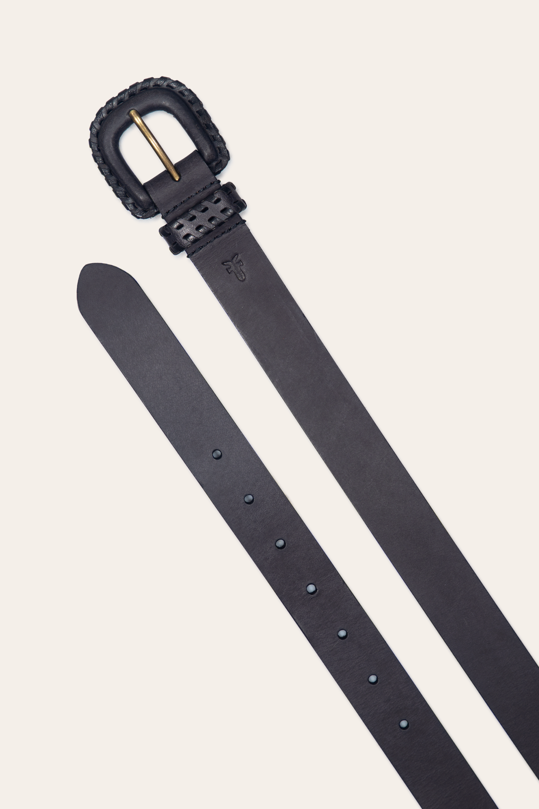 Frye Premium | 30mm Black Leather Belt With Covered Buckle