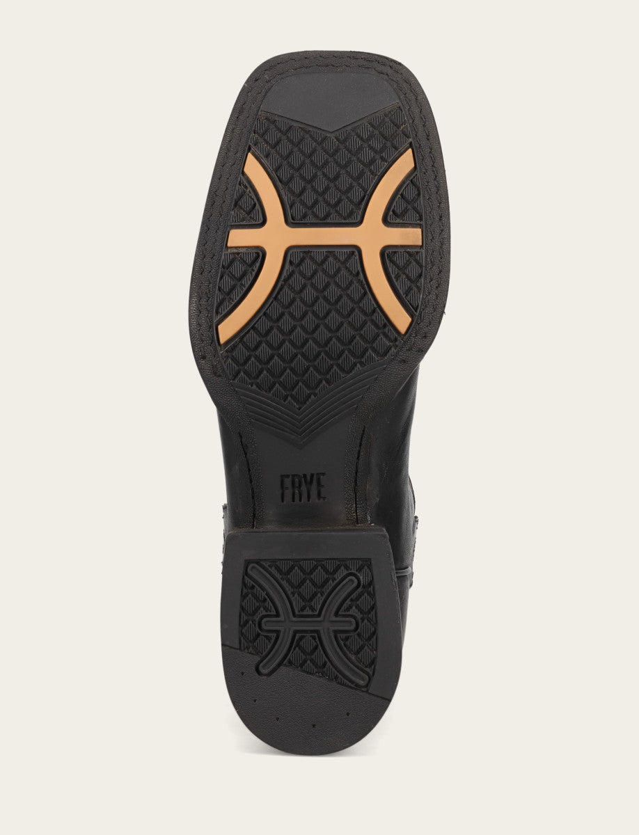 Frye Trusted | Men's Black Hauser Logo Stitch Boots