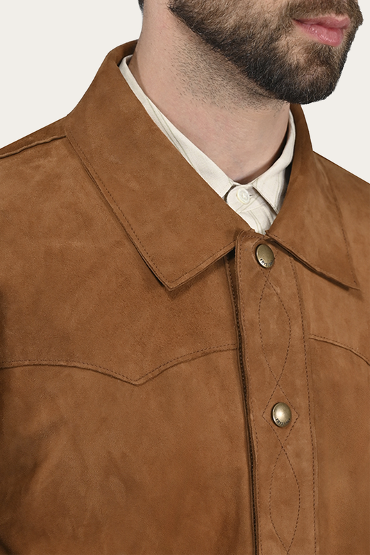Frye Latest | Men’s Middle Brown Judd Minimalist Suede Shacket