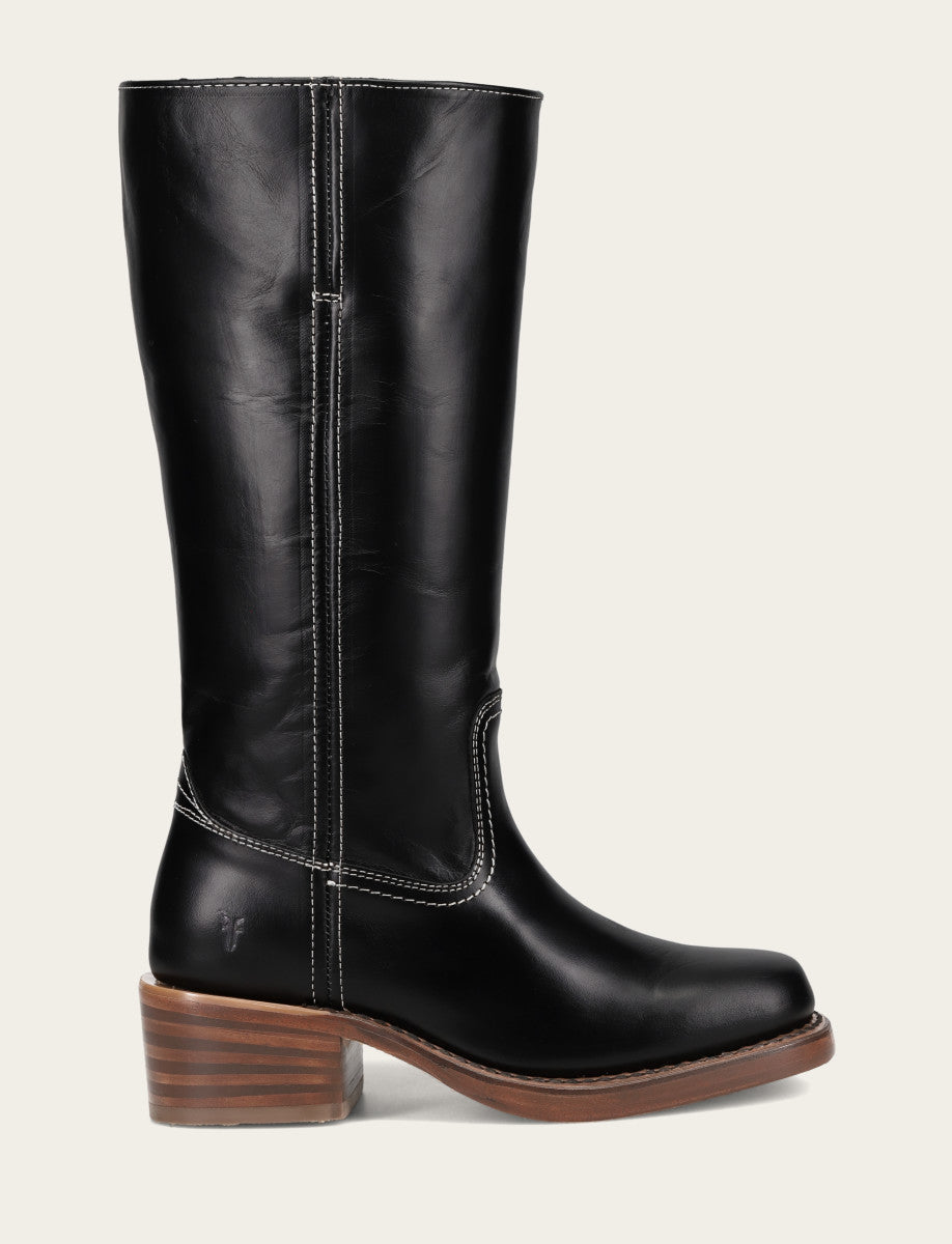 Frye Best Price | Women's Campus 14L Jet Black Wide Calf Boots