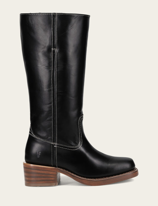 Frye Best Price | Women's Campus 14L Jet Black Wide Calf Boots