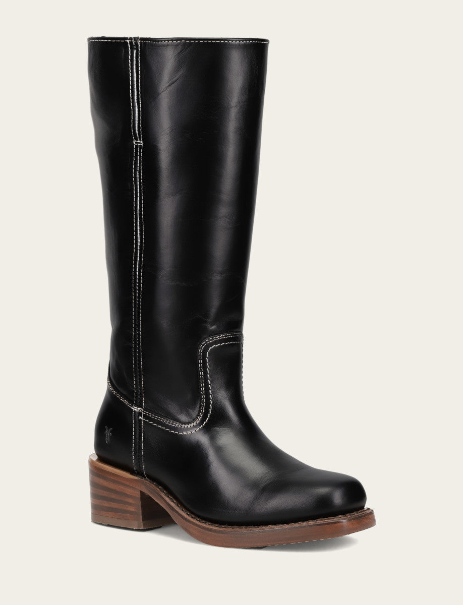 Frye Best Price | Women's Campus 14L Jet Black Wide Calf Boots