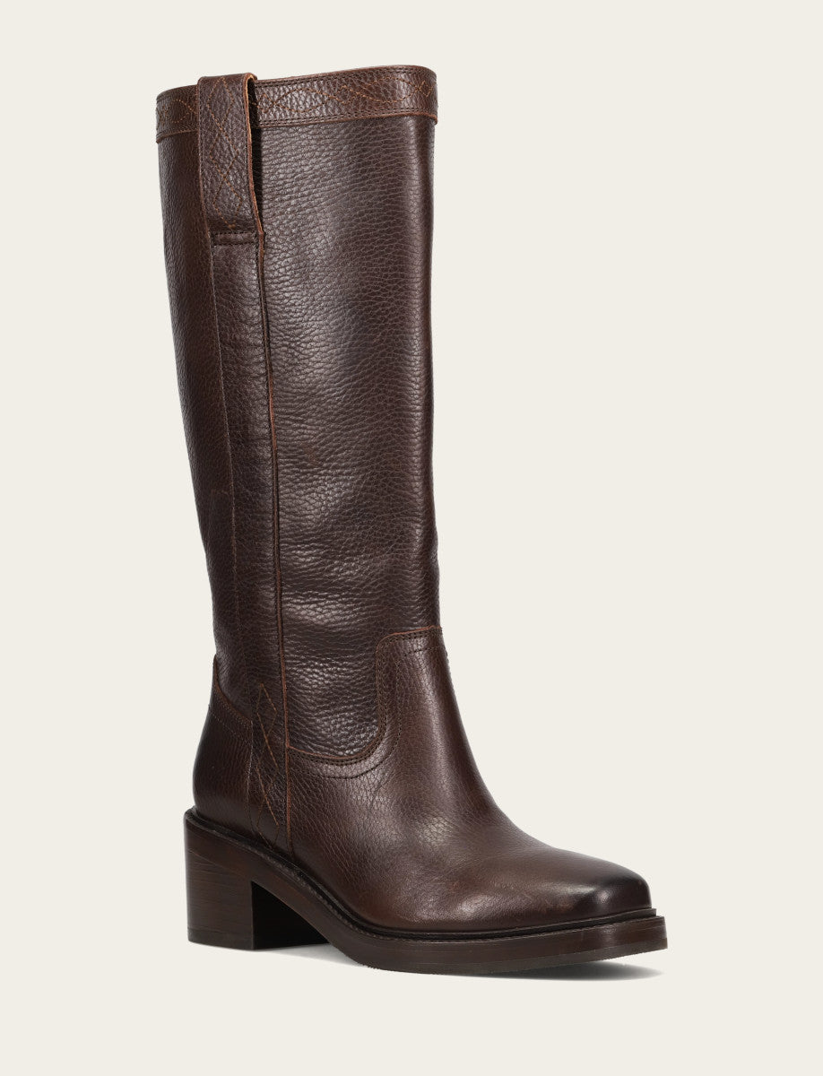 Frye Essential | Women's Dark Brown Kate Pull On Wide Calf Tall Boots