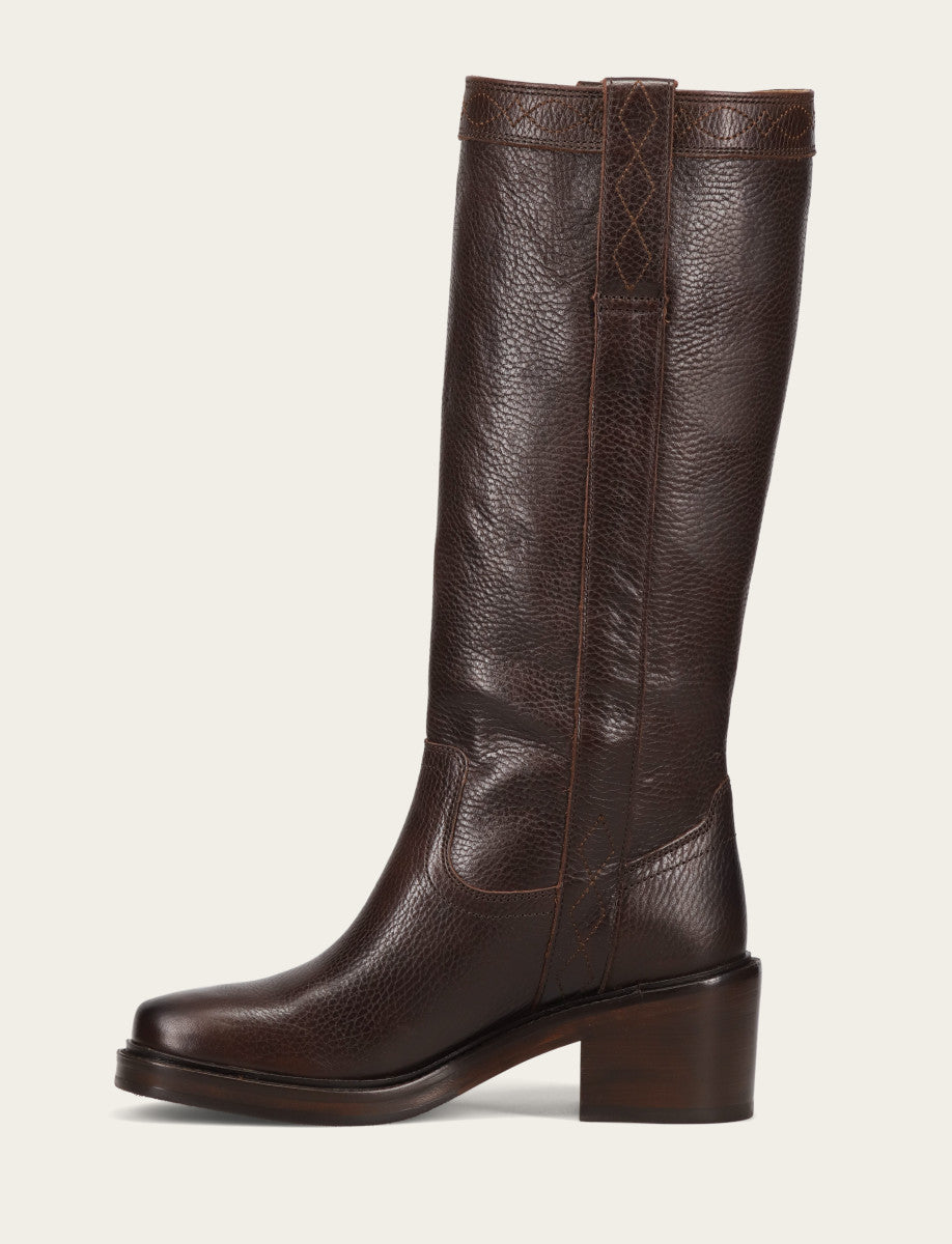 Frye Essential | Women's Dark Brown Kate Pull On Wide Calf Tall Boots