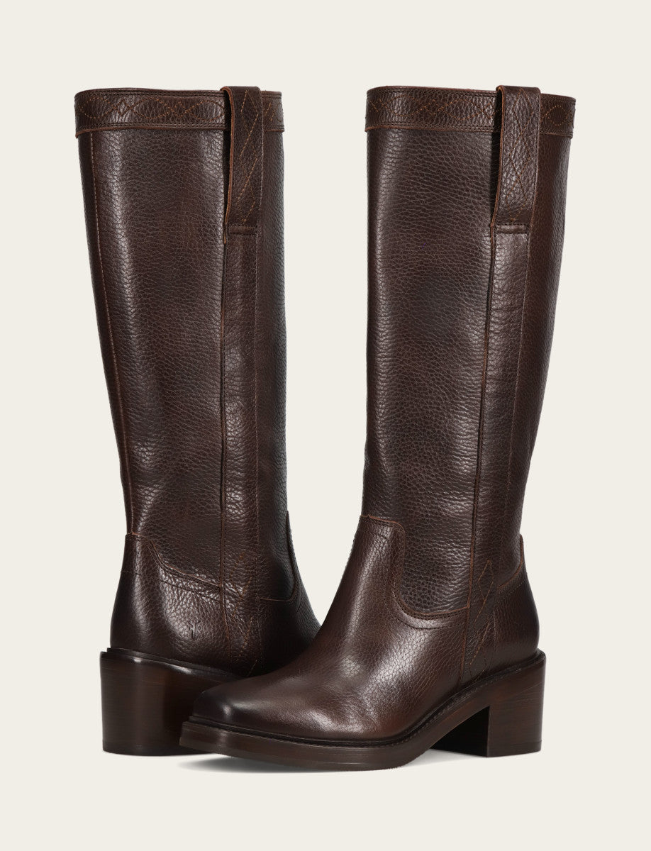 Frye Essential | Women's Dark Brown Kate Pull On Wide Calf Tall Boots