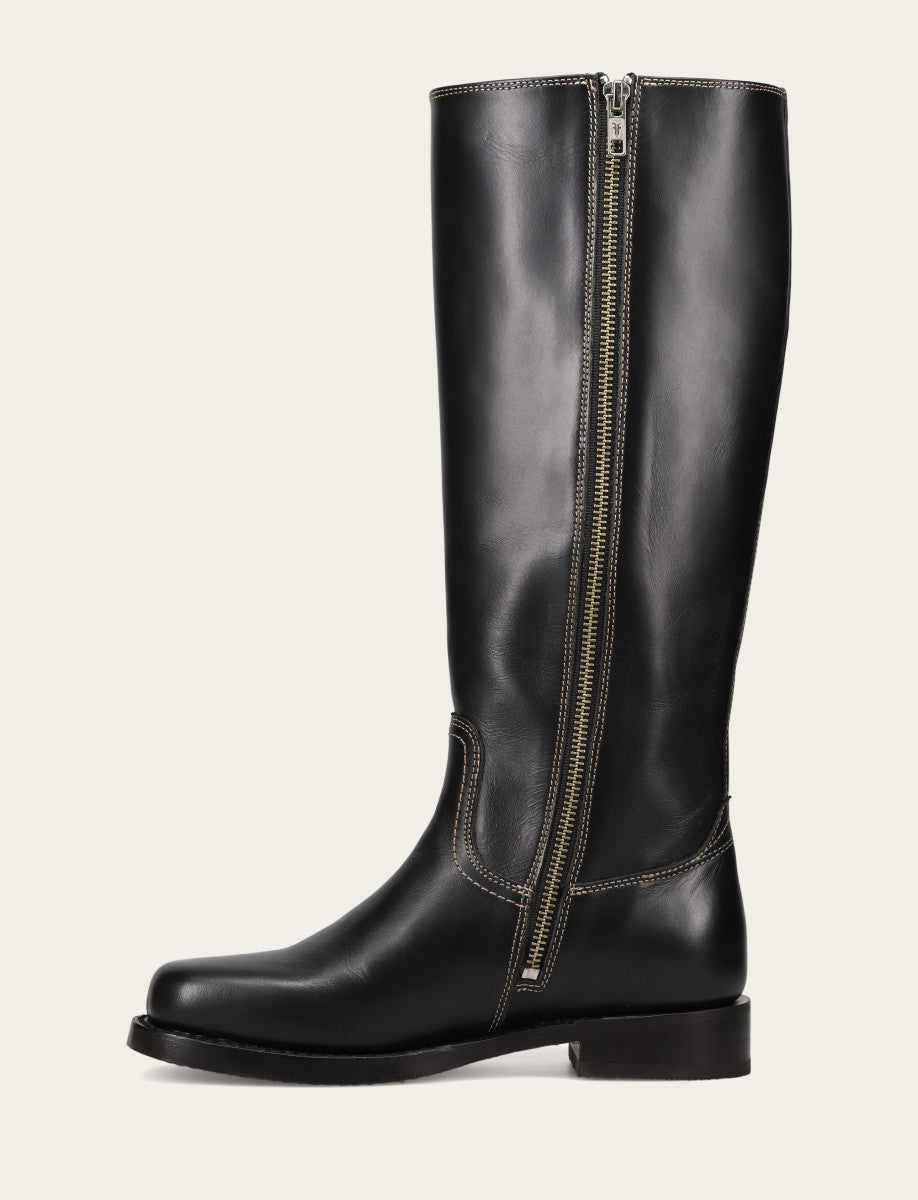 Frye Deals | Women's Black Campus Low Heel Tall Riding Boot
