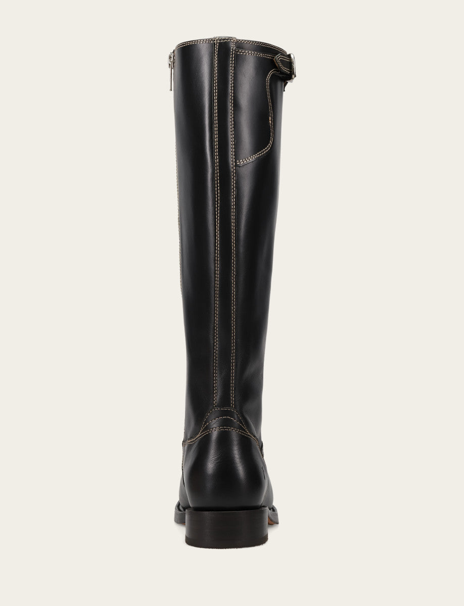 Frye Deals | Women's Black Campus Low Heel Tall Riding Boot