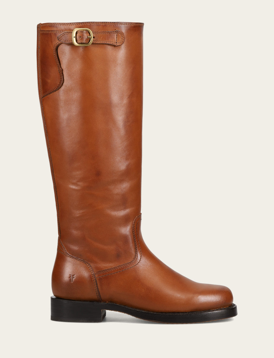 Frye Value | Women's Cognac Campus Low Heel Tall Riding Wide Calf Boot