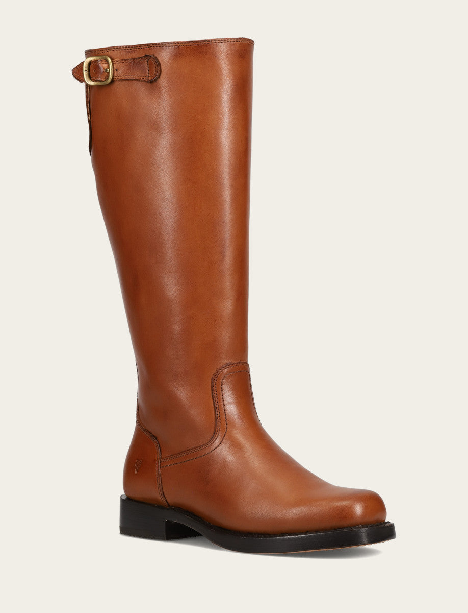 Frye Value | Women's Cognac Campus Low Heel Tall Riding Wide Calf Boot