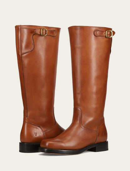 Frye Value | Women's Cognac Campus Low Heel Tall Riding Wide Calf Boot