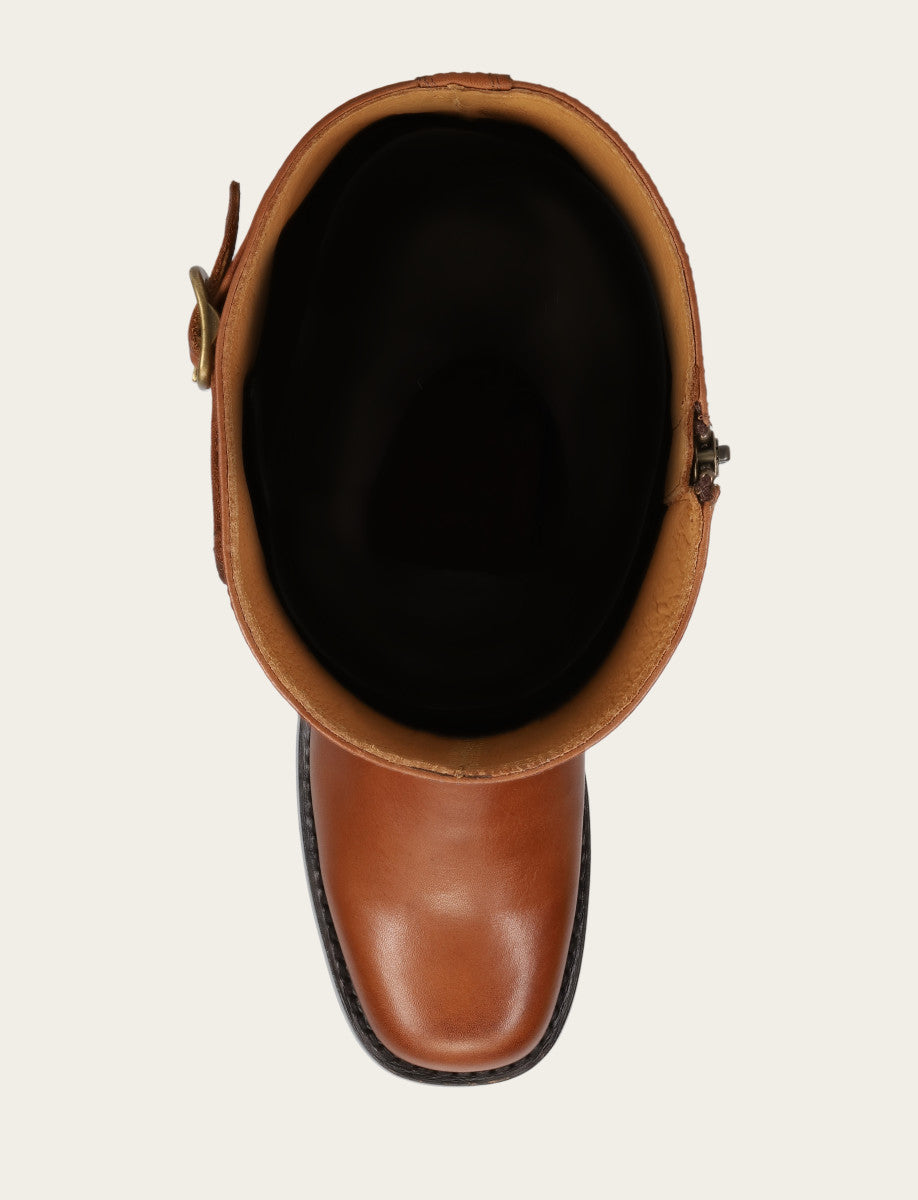 Frye Value | Women's Cognac Campus Low Heel Tall Riding Wide Calf Boot