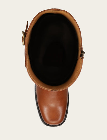 Frye Value | Women's Cognac Campus Low Heel Tall Riding Wide Calf Boot
