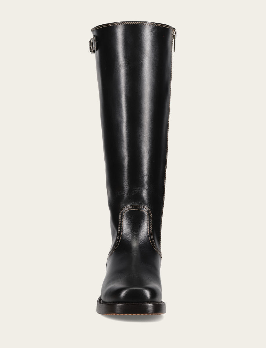 Frye Popular | Women's Black Campus Low Heel Tall Riding Wide Calf Boot