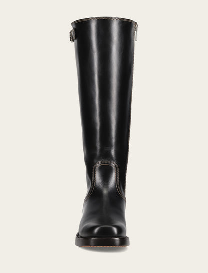 Frye Popular | Women's Black Campus Low Heel Tall Riding Wide Calf Boot