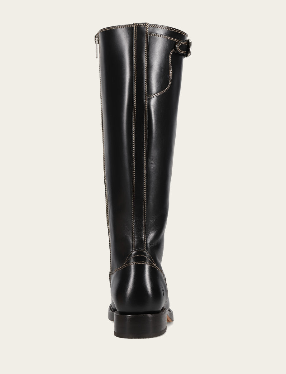 Frye Popular | Women's Black Campus Low Heel Tall Riding Wide Calf Boot