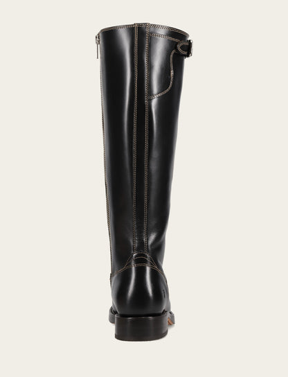 Frye Popular | Women's Black Campus Low Heel Tall Riding Wide Calf Boot