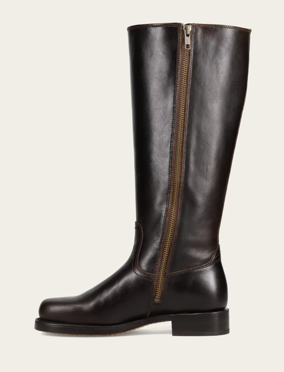 Frye Special Offer | Women's Bourbon Campus Low Heel Tall Riding Wide Calf Boot