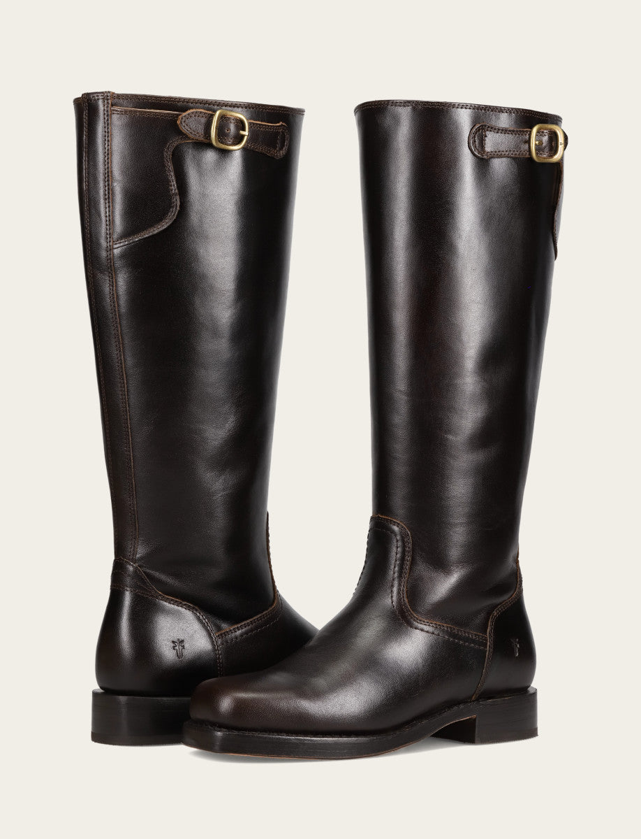 Frye Special Offer | Women's Bourbon Campus Low Heel Tall Riding Wide Calf Boot