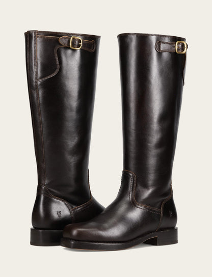 Frye Special Offer | Women's Bourbon Campus Low Heel Tall Riding Wide Calf Boot
