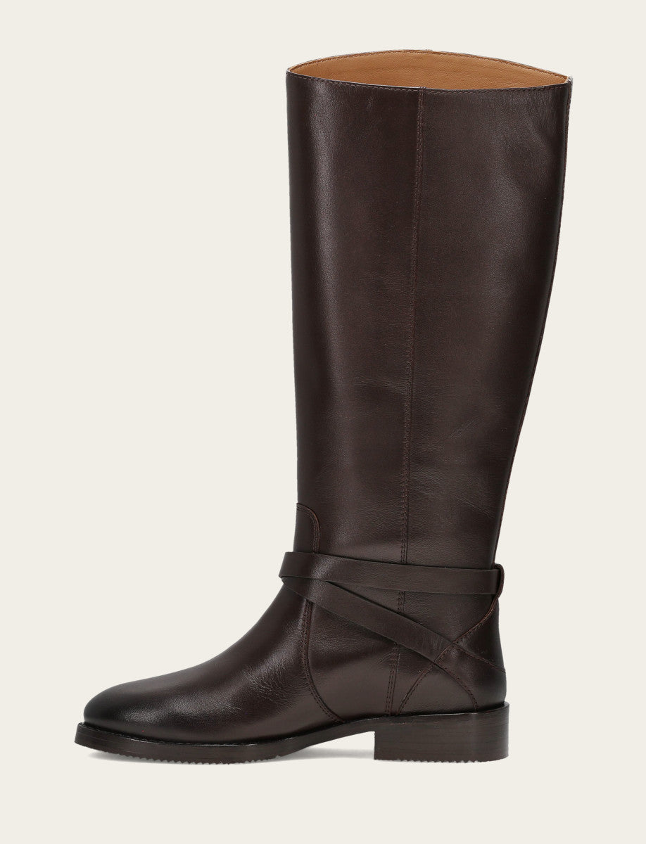 Frye Best Seller | Women's Dark Brown Melissa Belted Riding Boot