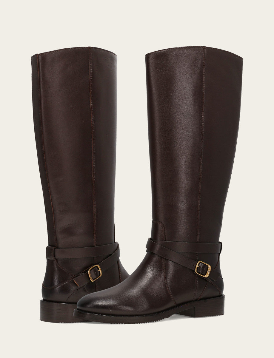 Frye Best Seller | Women's Dark Brown Melissa Belted Riding Boot