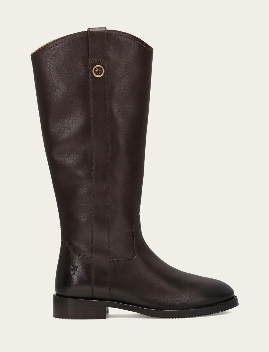 Frye Exclusive | Women's Dark Brown Melissa Button Tall Inside Zip Wide Calf Boot