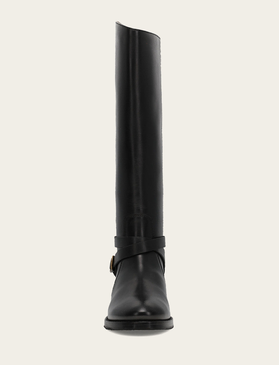 Frye Popular | Women's Black Melissa Belted Riding Boot