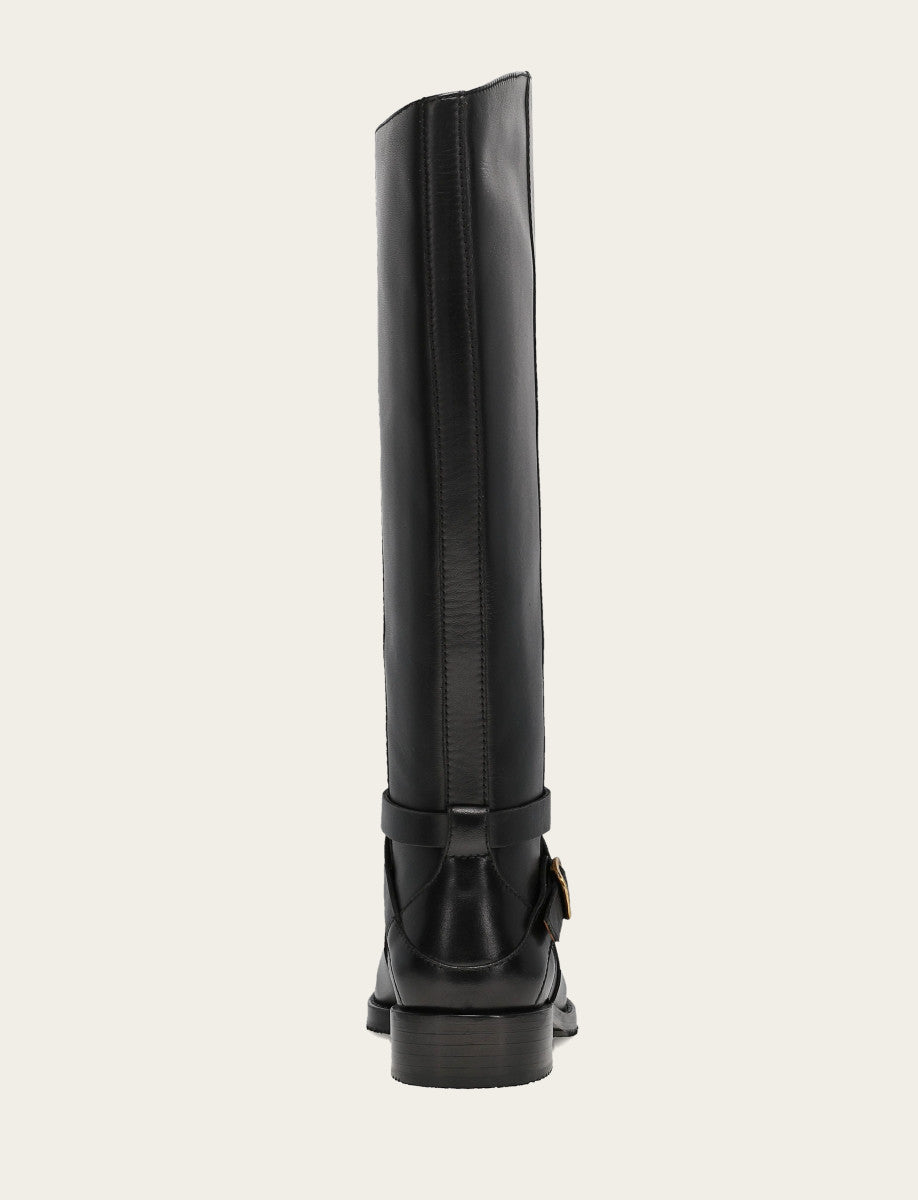 Frye Trending | Women's Black Melissa Belted Riding Wide Calf Boot