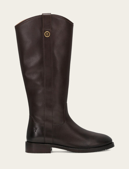 Frye Featured | Women's Dark Brown Melissa Button Tall Inside Zip Boot