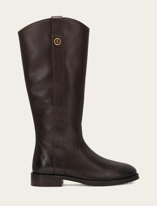 Frye Featured | Women's Dark Brown Melissa Button Tall Inside Zip Boot