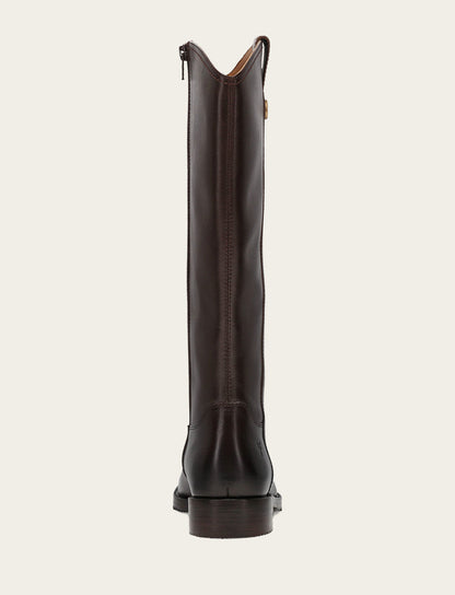 Frye Featured | Women's Dark Brown Melissa Button Tall Inside Zip Boot