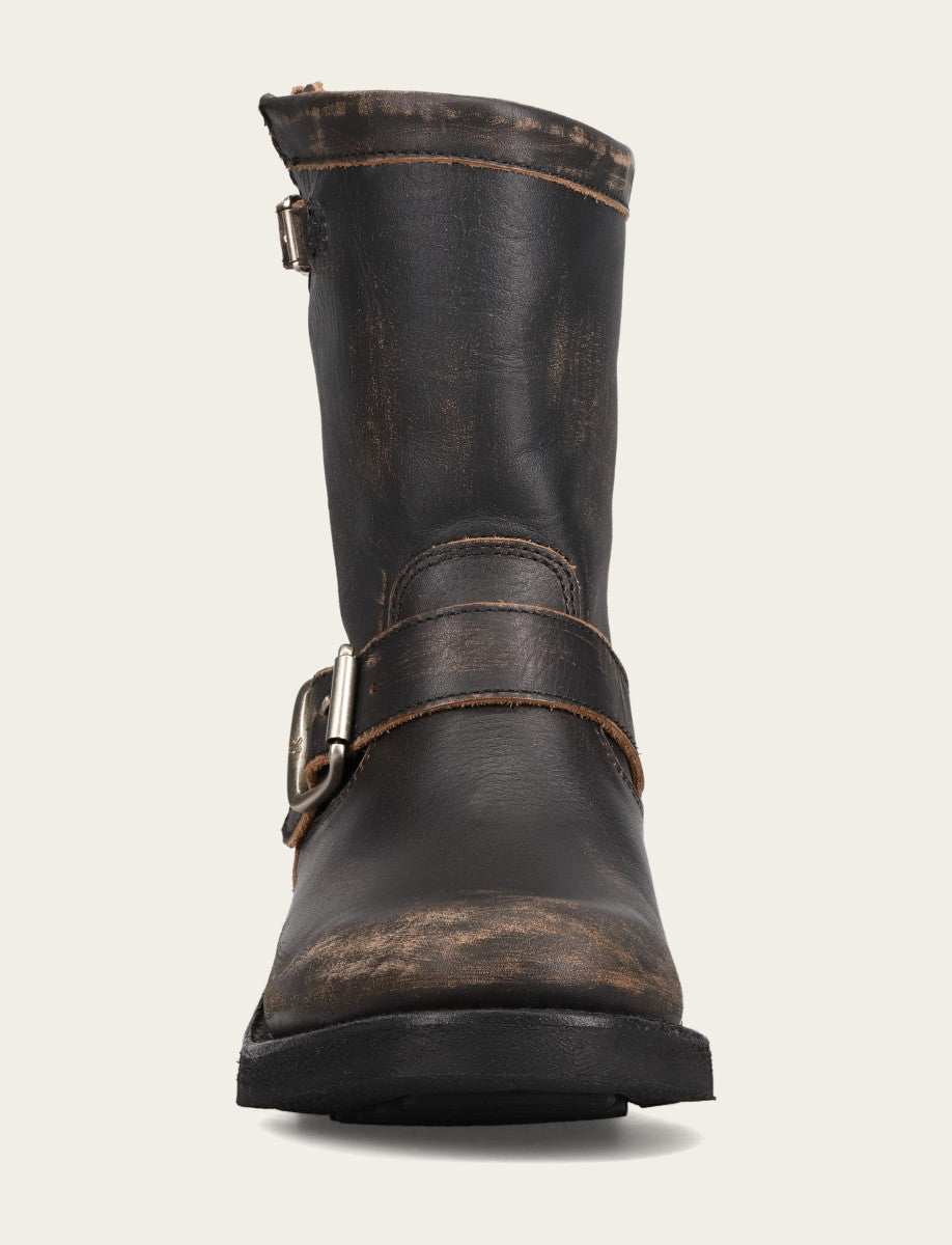 Frye Exclusive | Women's Distressed Black Viv Short Engineer Boot