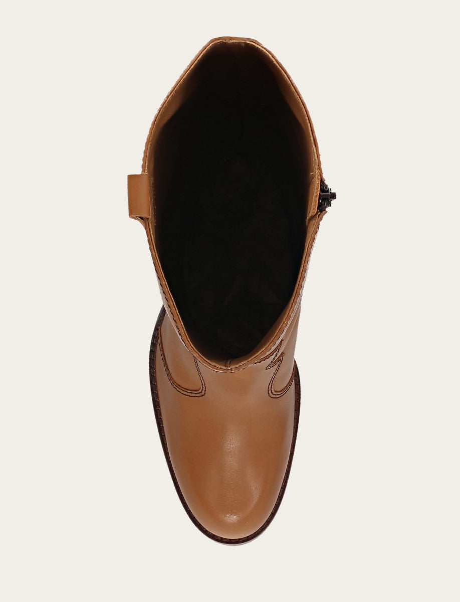 Frye Signature | Women’s Caramel Corinne Deco Stitch Tall Boots