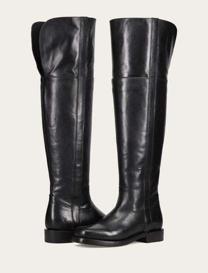 Frye Latest | Women's Black Campus Low Heel Over The Knee Boot