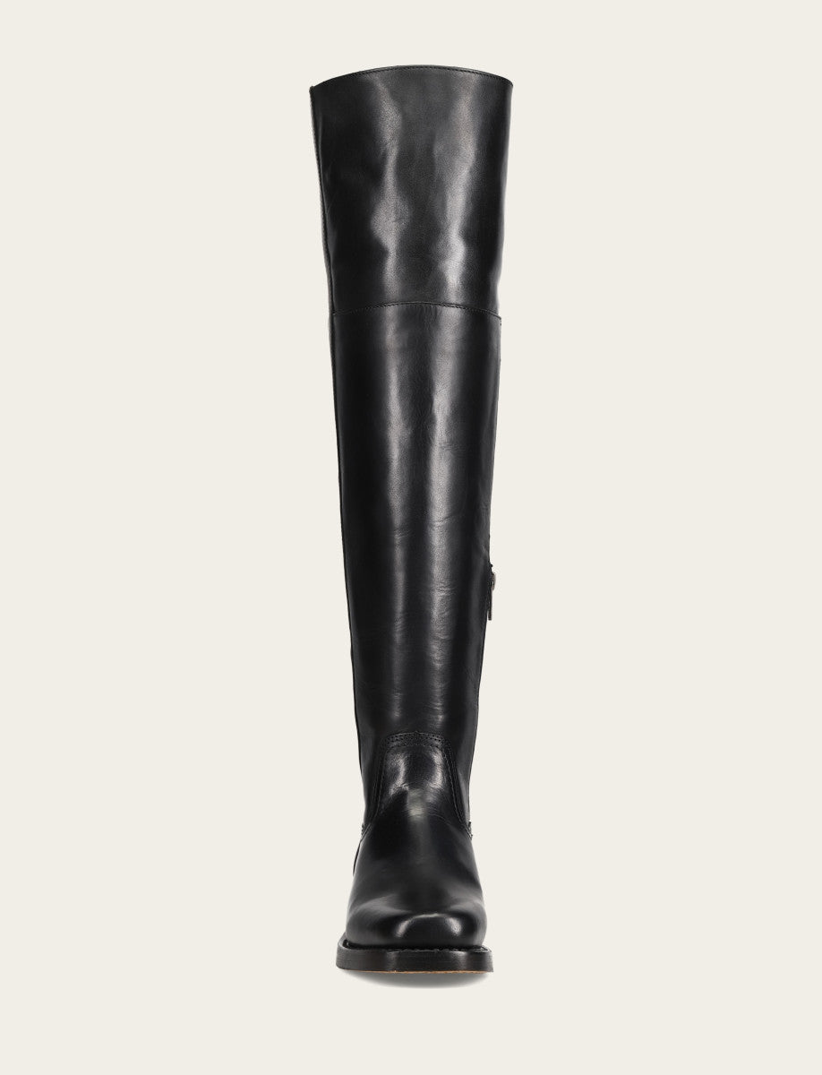 Frye Latest | Women's Black Campus Low Heel Over The Knee Boot