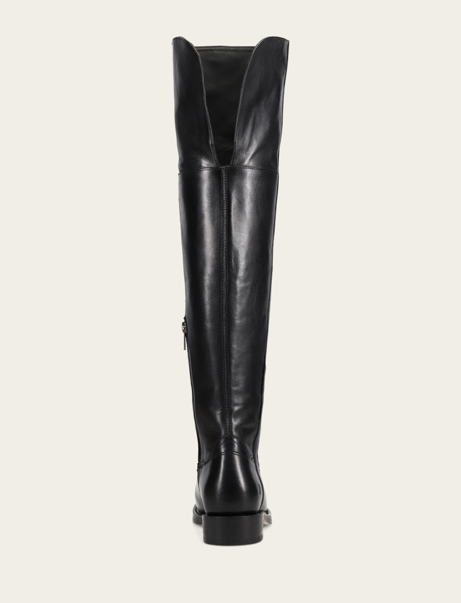 Frye Latest | Women's Black Campus Low Heel Over The Knee Boot