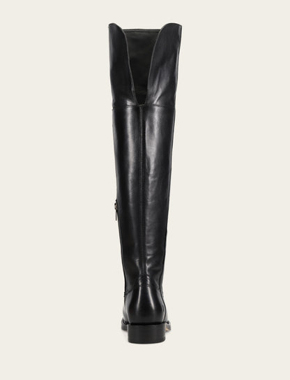 Frye Latest | Women's Black Campus Low Heel Over The Knee Boot