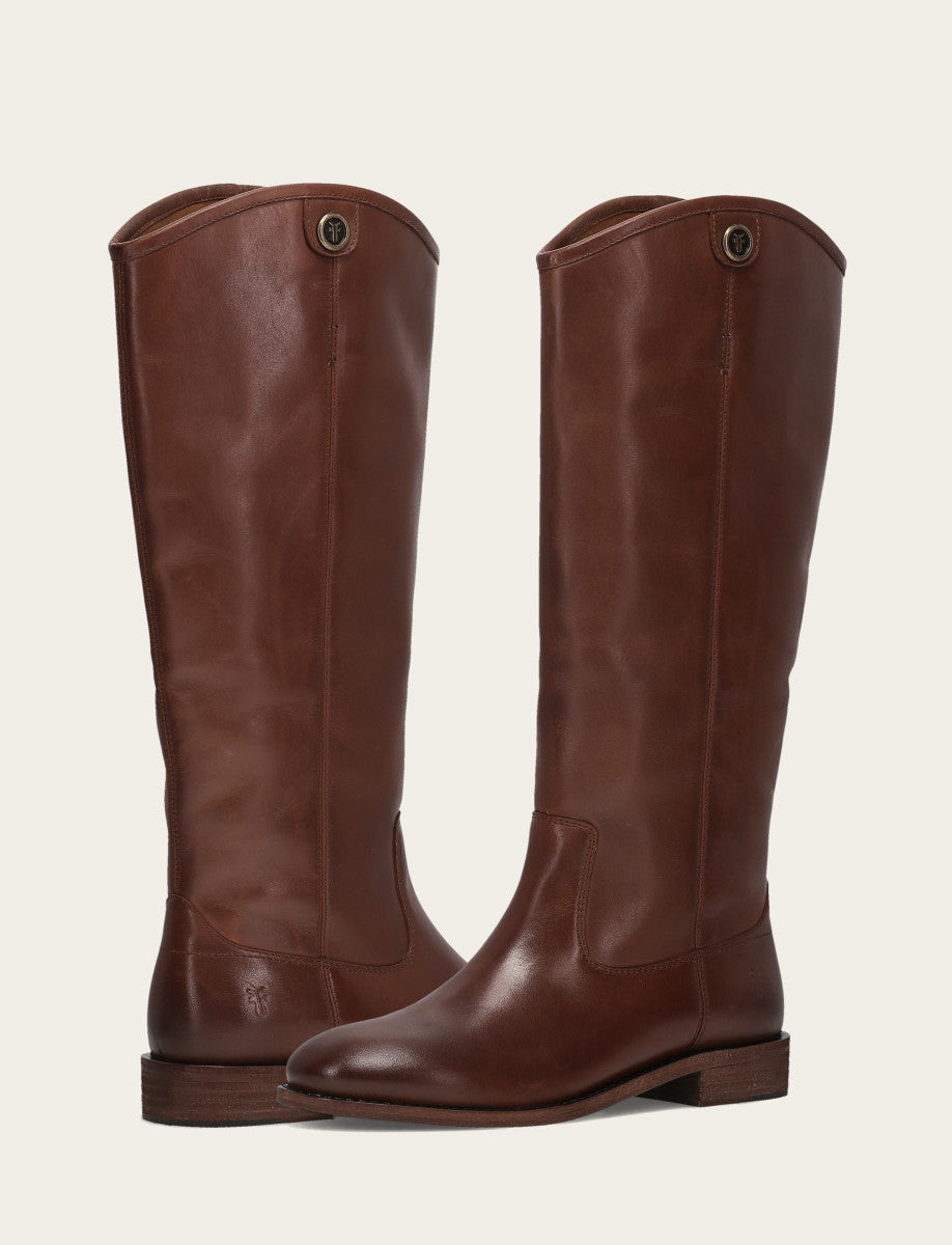 Frye Signature | Women’s Cognac Wide Calf Melissa Button 2 Tall Boots | Frye