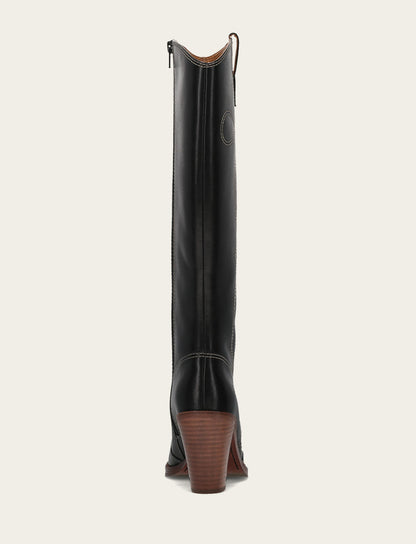 Frye Special Offer | Women's Black Corinne Tall Deco Stitch Boot