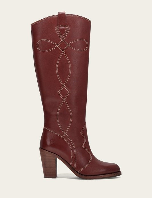 Frye New | Women's Cranberry Corinne Tall Deco Stitch Boot