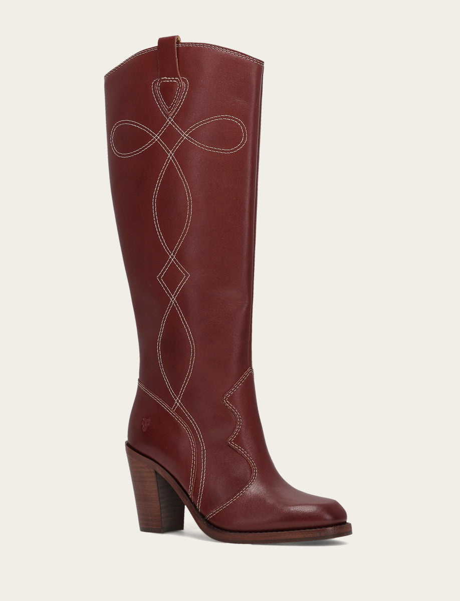Frye New | Women's Cranberry Corinne Tall Deco Stitch Boot