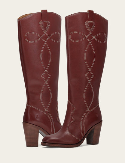 Frye New | Women's Cranberry Corinne Tall Deco Stitch Boot