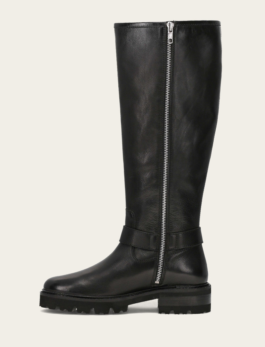 Frye Quality | Women's Black Olivia Buckle Tall Boot