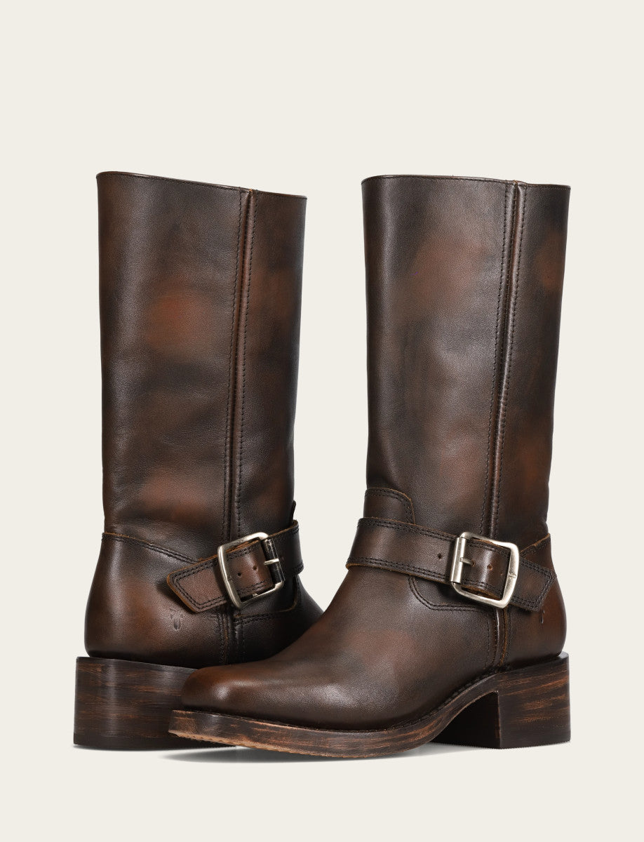 Frye Trending | Women's Dark Brown Campus Buckle Boot
