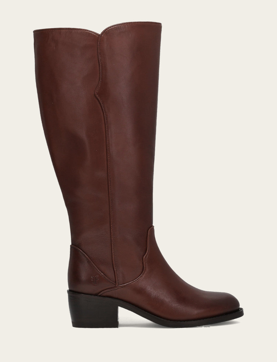 Frye Special Offer | Women's Saddle Carson 2 Piping Tall Wide Calf Boot