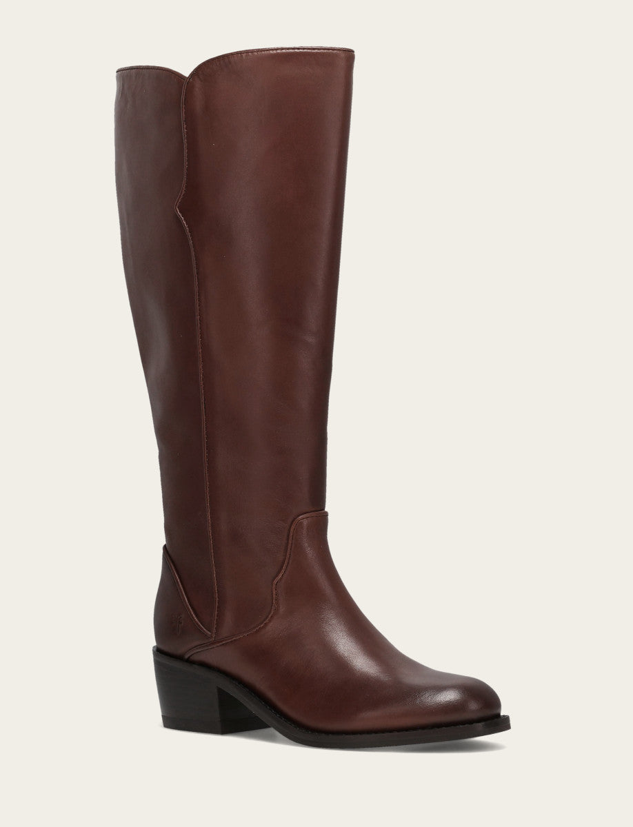 Frye Special Offer | Women's Saddle Carson 2 Piping Tall Wide Calf Boot